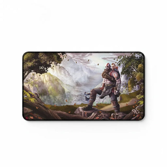 Tapis de souris God of War - Édition Kratos & Atreus  Précision & Glisse Ultime avec illustration de Kratos et Atreus.