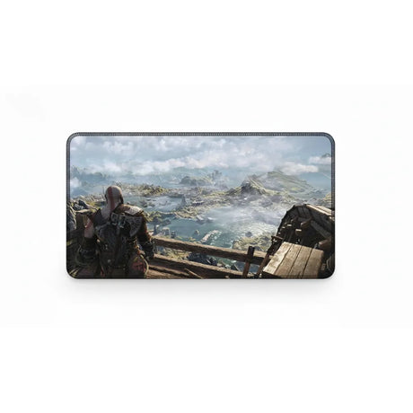 Tapis de souris God of War - L'Épopée de Kratos à Midgard avec Kratos face au Lac des Neuf.