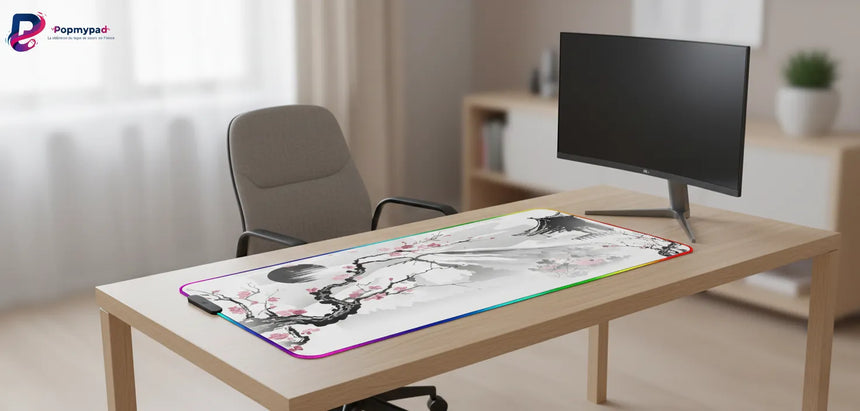 Japan Mouse Pad: The Awakening of Mount Fuji & Sakura (RGB Edition)