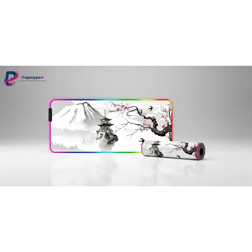 Japanese Mouse Pad - Mount Fuji & Sakura Edition - RGB LED