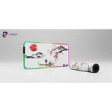 Japanese RGB Mouse Pad — Fisherman's Serenity & Sakura