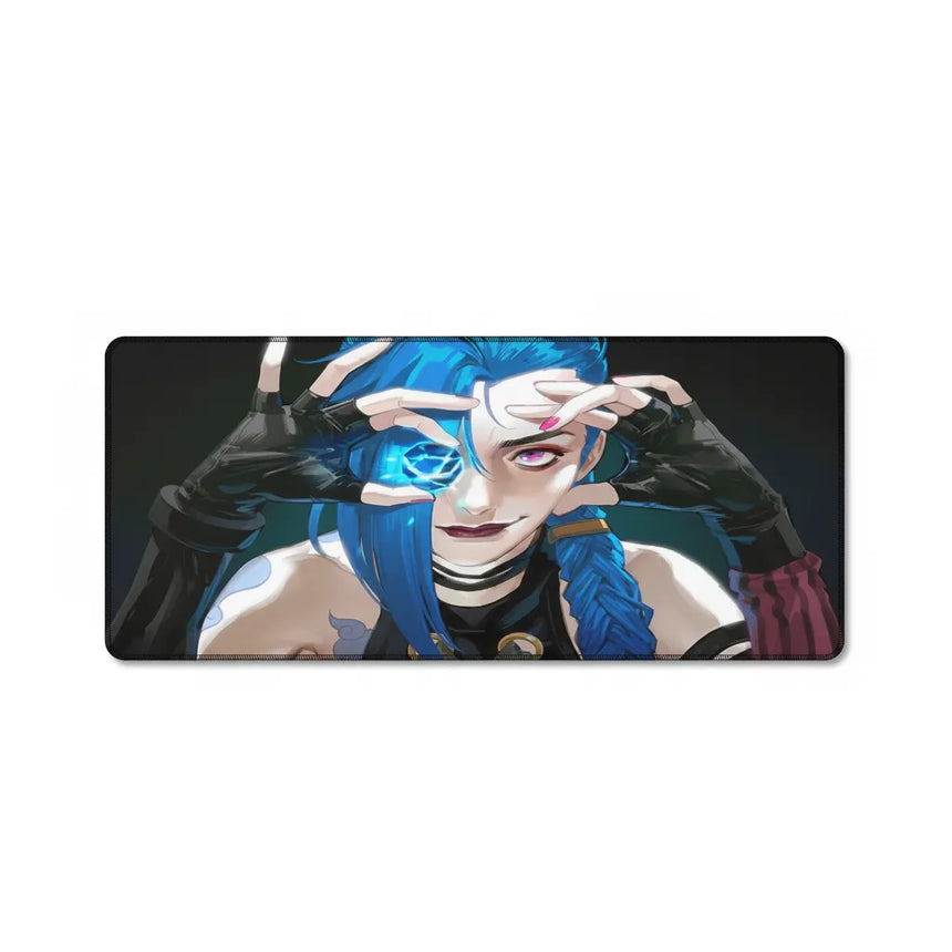 Tapis de souris Jinx Chaos Hextech – Contrôle Absolu & Style Arcane XXL avec design captivant de Jinx.