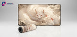 Tapis de souris Kitsune Mystique - Design Zen & Minimaliste avec un renard mystique dans un environnement apaisant.