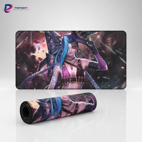 Tapis de souris League of Legends - Edition Jinx : Précision et Chaos XL avec design de Jinx, ambiance électrique pour gaming.