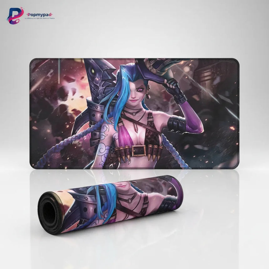 Tapis de souris League of Legends - Edition Jinx : Précision et Chaos XL avec design de Jinx, ambiance électrique pour gaming.