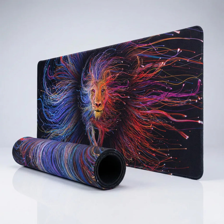 Luminous Lion Mouse Pad - Light Painting Artistic Edition