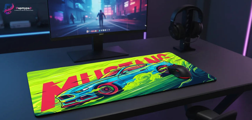 Mustang Racing Mouse Pad - Neon Drift & High Performance Edition