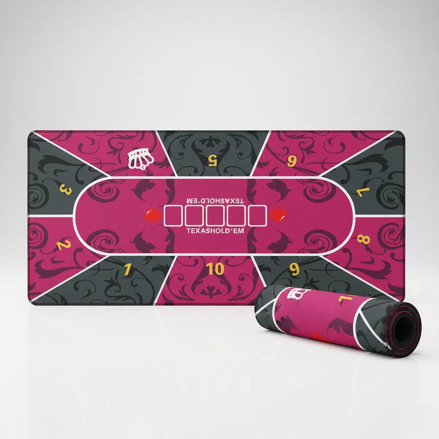 Texas Hold'em Poker Mouse Pad - Damask Design Royal Edition