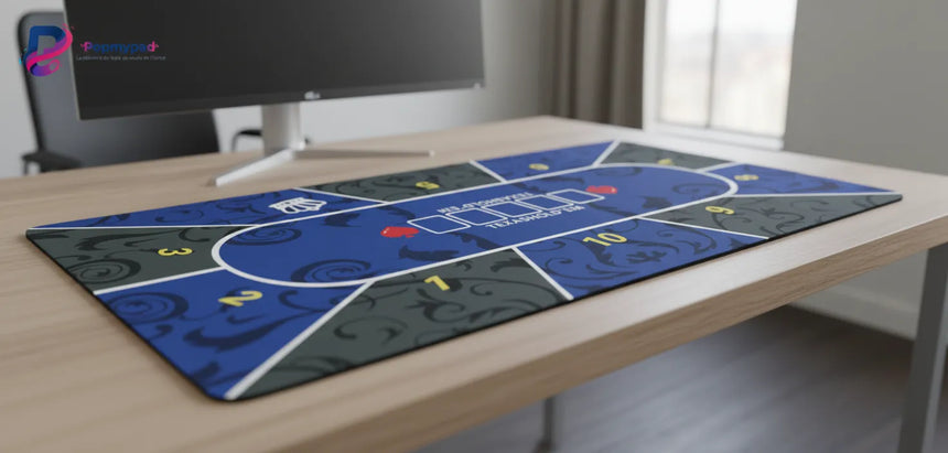 Texas Hold'em Poker Mouse Pad - Royal Edition Blue & Baroque