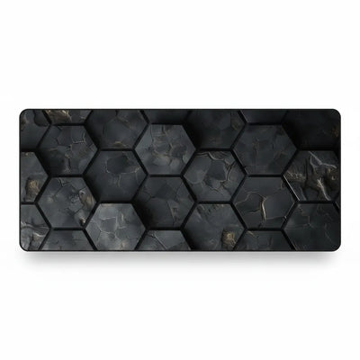 Polygon Mouse Pad - Dark Hex & Gold Edition