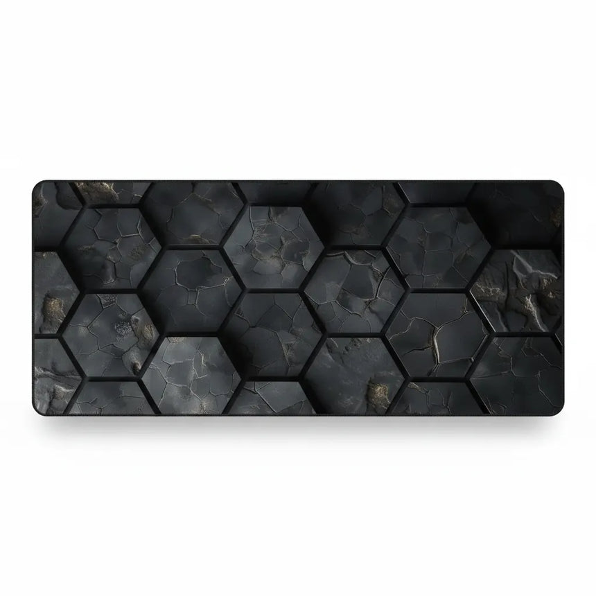 Polygon Mouse Pad - Dark Hex & Gold Edition