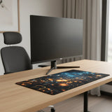 Incandescent Polygon Mouse Pad — Cybernetic & Gaming Design