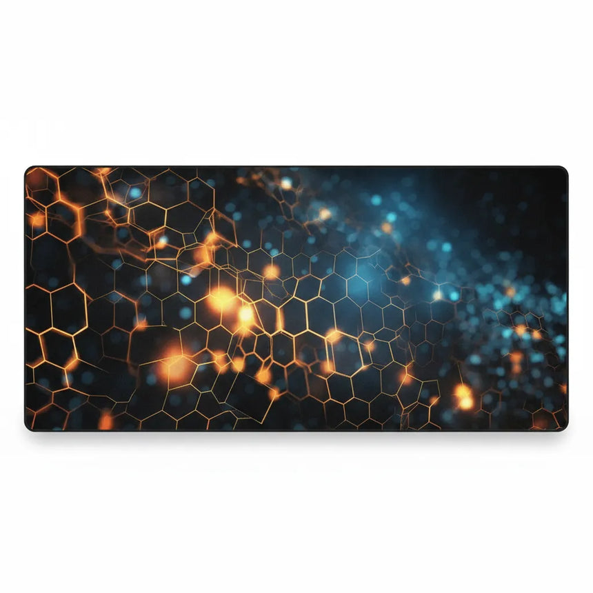 Incandescent Polygon Mouse Pad — Cybernetic & Gaming Design
