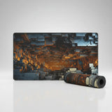 Polygon Mouse Pad — Geometric Abyss & Cyberpunk Design