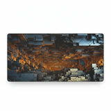 Polygon Mouse Pad — Geometric Abyss & Cyberpunk Design