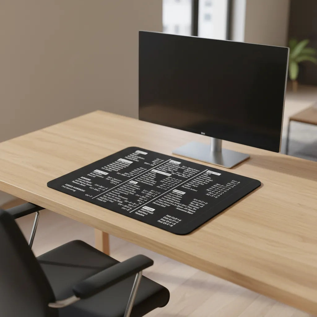 Productivity Mouse Pad "Master Shortcuts" — Minimalist & Zen Design