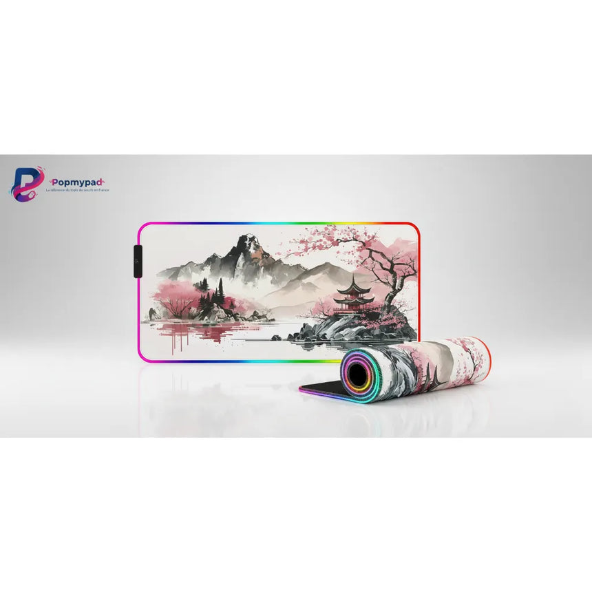 RGB Mouse Pad - Japanese Serenity & Cherry Blossoms (Artistic Edition)