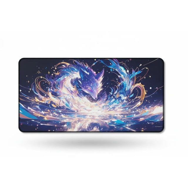 Tapis de souris Renard Astral - Design Cosmique & Zen avec un renard mystique dans un décor céleste.