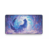 Tapis de souris Renard Onirique - Design Aquarelle & Ambiance Zen avec un renard éthéré dans un vortex de lumière.