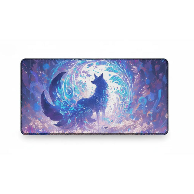 Tapis de souris Renard Onirique - Design Aquarelle & Ambiance Zen avec un renard éthéré dans un vortex de lumière.