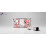 Tapis de souris "Sérénité du Kitsune" – Design Japonais Zen & Minimaliste avec illustration de renards et pivoines.