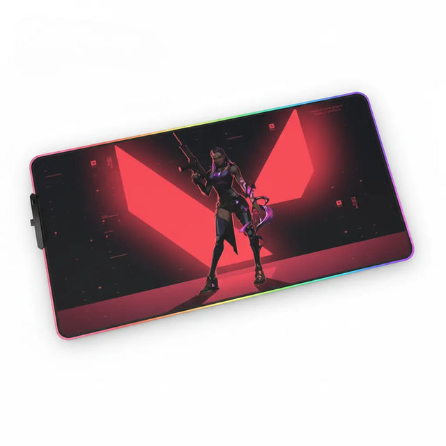 Tapis de souris Valorant - Édition Jett - Précision Speed XXL & RGB avec design dynamique et RGB.