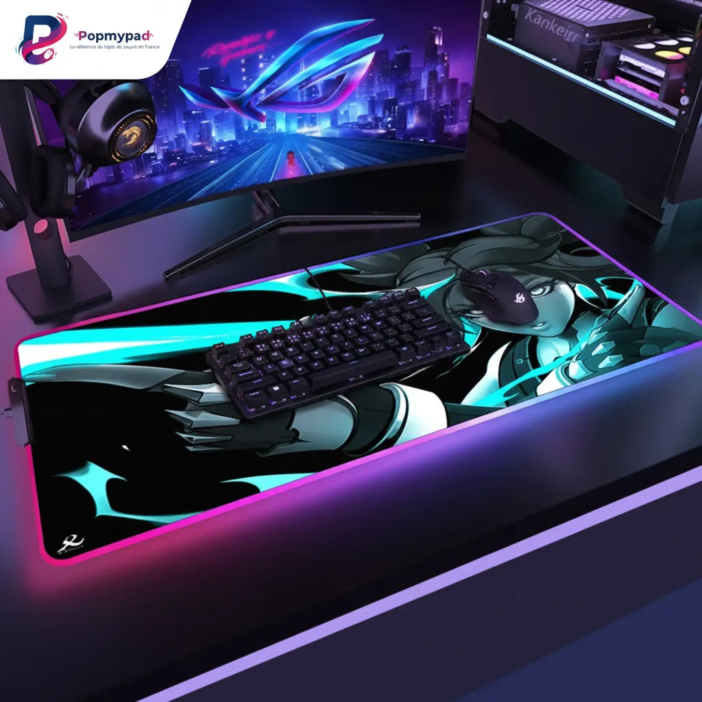 Tapis de souris Valorant - Édition Neon - Précision & RGB XXL avec design dynamique et éclairage LED.