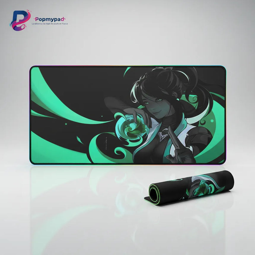 Tapis de souris Valorant - Édition Sage Radiant - Précision Ultime & Design RGB avec illustration de Sage