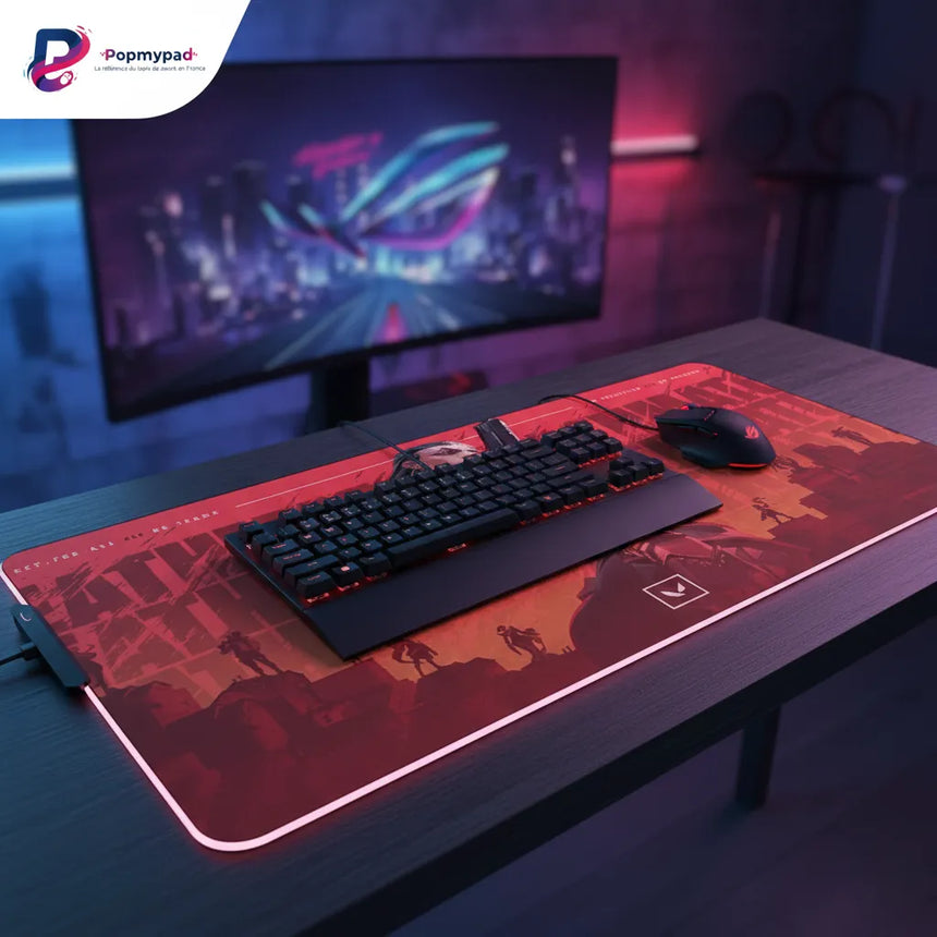 Tapis de souris Valorant Reyna - Édition Deathmatch : Précision & Glisse Ultime avec clavier et souris.