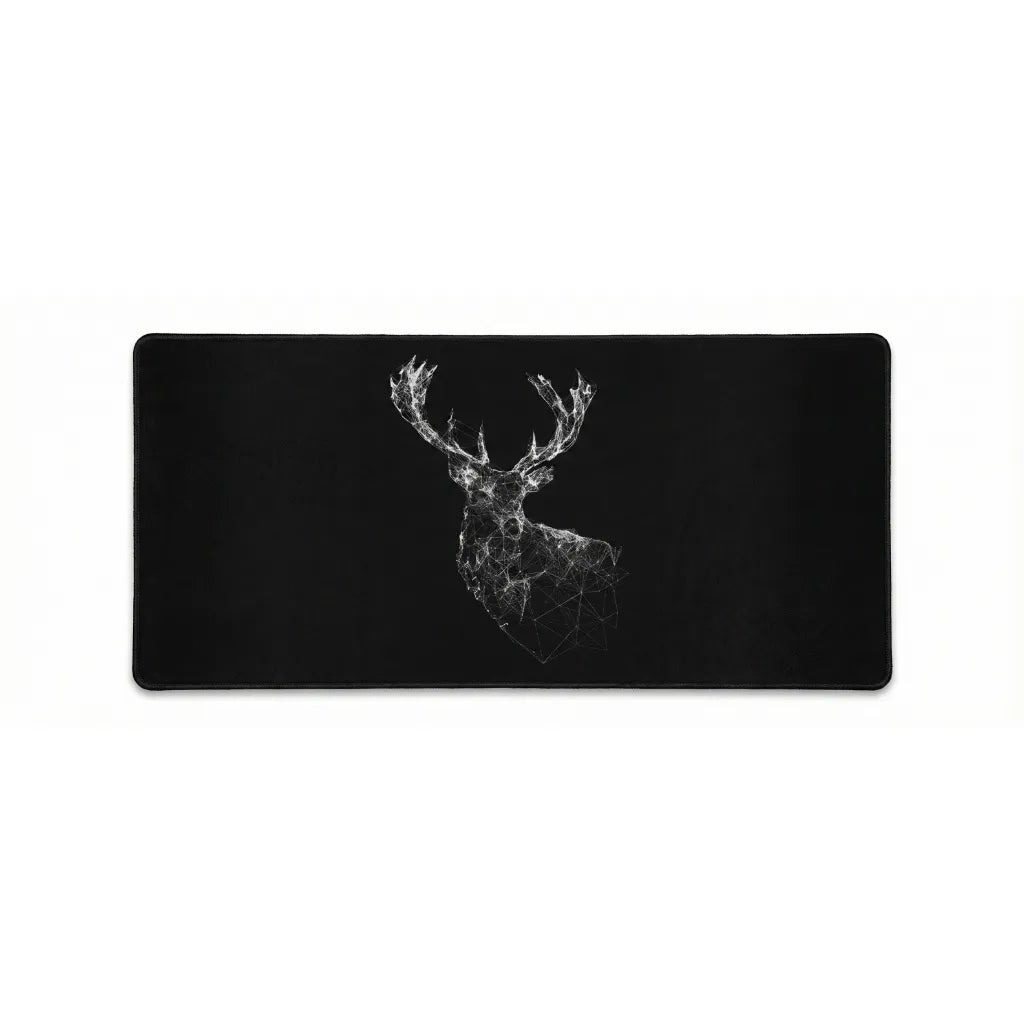 XXL Mouse Pad - Geometric Deer "Majestic Stag" - Premium Black & White