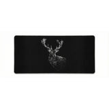 XXL Mouse Pad - Geometric Deer "Majestic Stag" - Premium Black & White