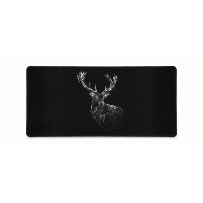 XXL Mouse Pad - Geometric Deer "Majestic Stag" - Premium Black & White
