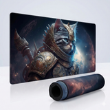 XXL Mouse Pad - Cosmic Warrior Cat: Space Guardian Edition