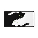 XXL Mouse Pad - Black and White Cats "Yin-Yang" Design