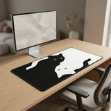 XXL Mouse Pad - Black and White Cats "Yin-Yang" Design