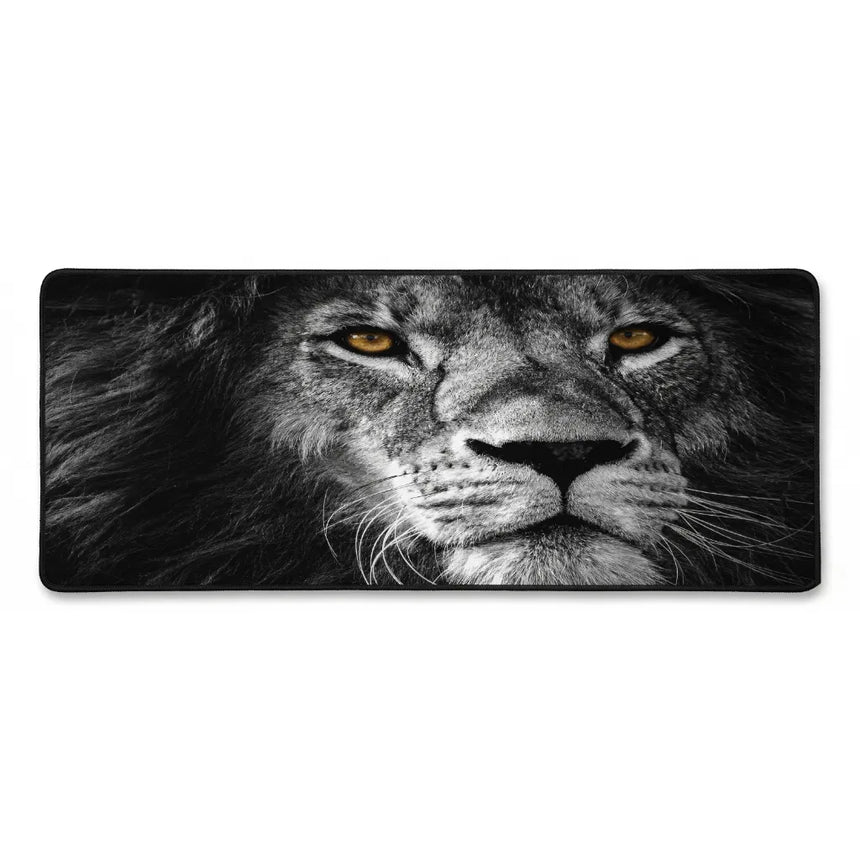 XXL Mouse Pad - "Lion's Gaze" Edition (Black and White)