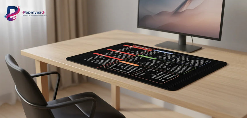 XXL Mouse Pad - Keyboard Shortcuts & Productivity Guide - Zen Design