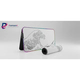 XXL Mouse Pad - Hokusai's Great Wave - Minimalist RGB Edition