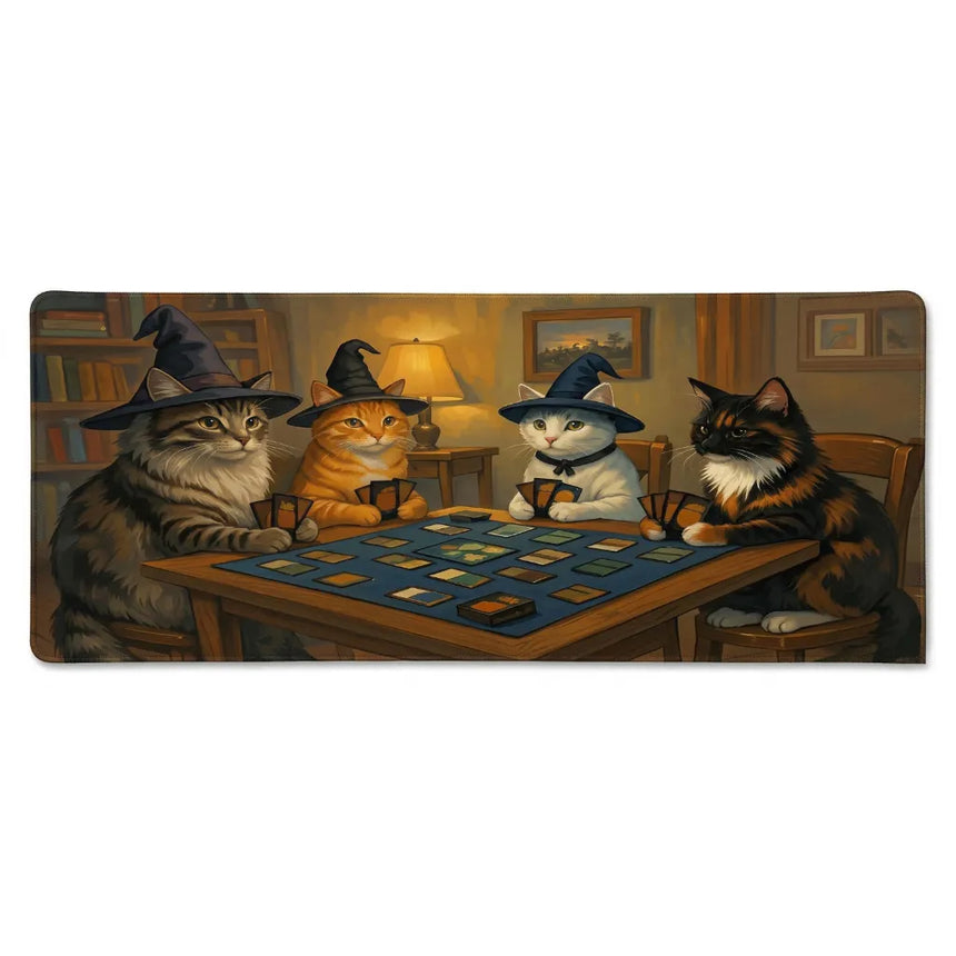 XXL Wizard Cats Mouse Pad The Awakening of Sorcerers (900x400mm) - Fantastic Design - PopMyPad
