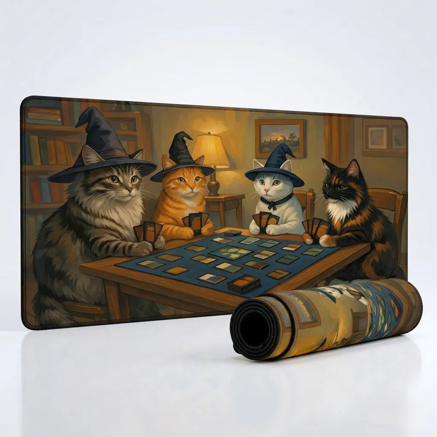 XXL Wizard Cats Mouse Pad The Awakening of Sorcerers (900x400mm) - Fantastic Design - PopMyPad