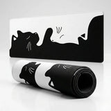XXL Mouse Pad Yin-Yang Cat — Minimalist Black & White Design