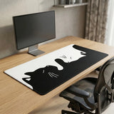 XXL Mouse Pad Yin-Yang Cat — Minimalist Black & White Design