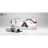XXL Mouse Pad Japan - Mount Fuji & Sakura Design with RGB Border