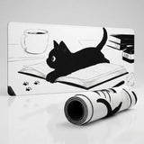 XXL Mouse Pad "The Erudite Cat" – Artistic Ink Illustration