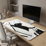 XXL Mouse Pad "The Erudite Cat" – Artistic Ink Illustration