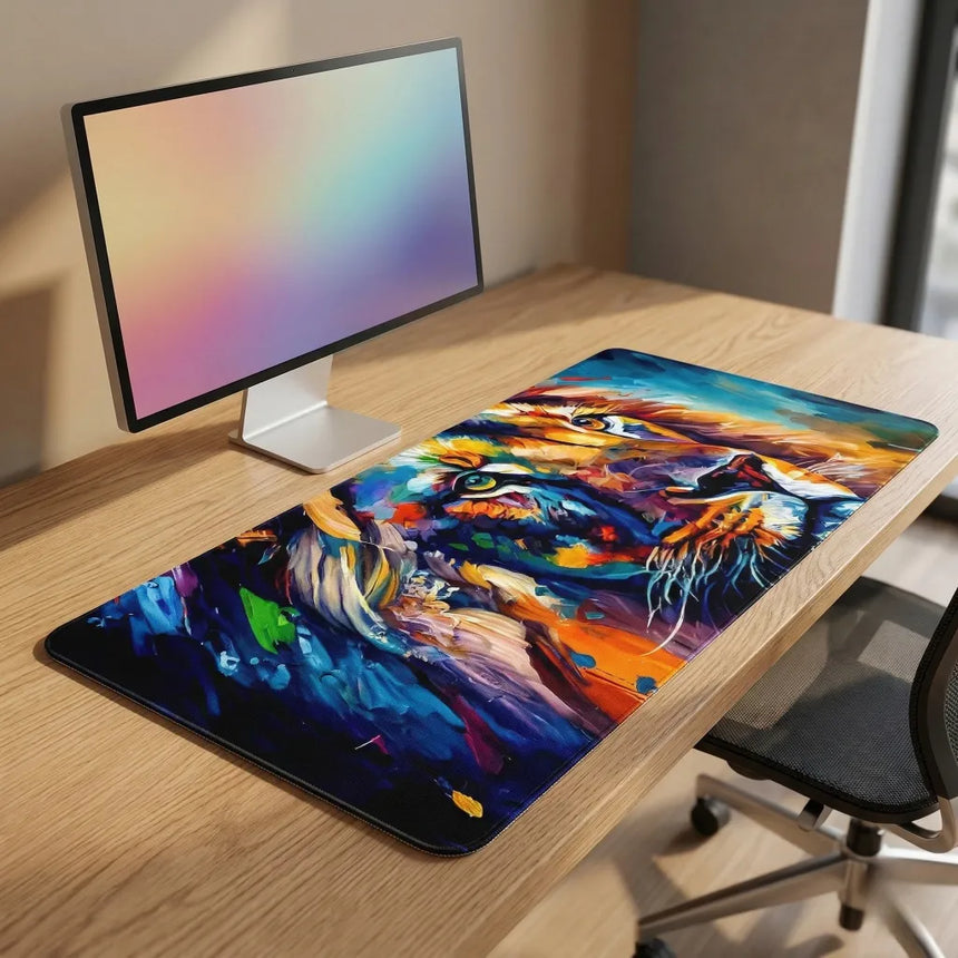 XXL Lion Mouse Pad "Chromatic Explosion" - Artist Edition