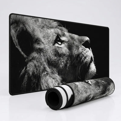 XXL Lion Majestic Mouse Pad - Premium Black and White Design