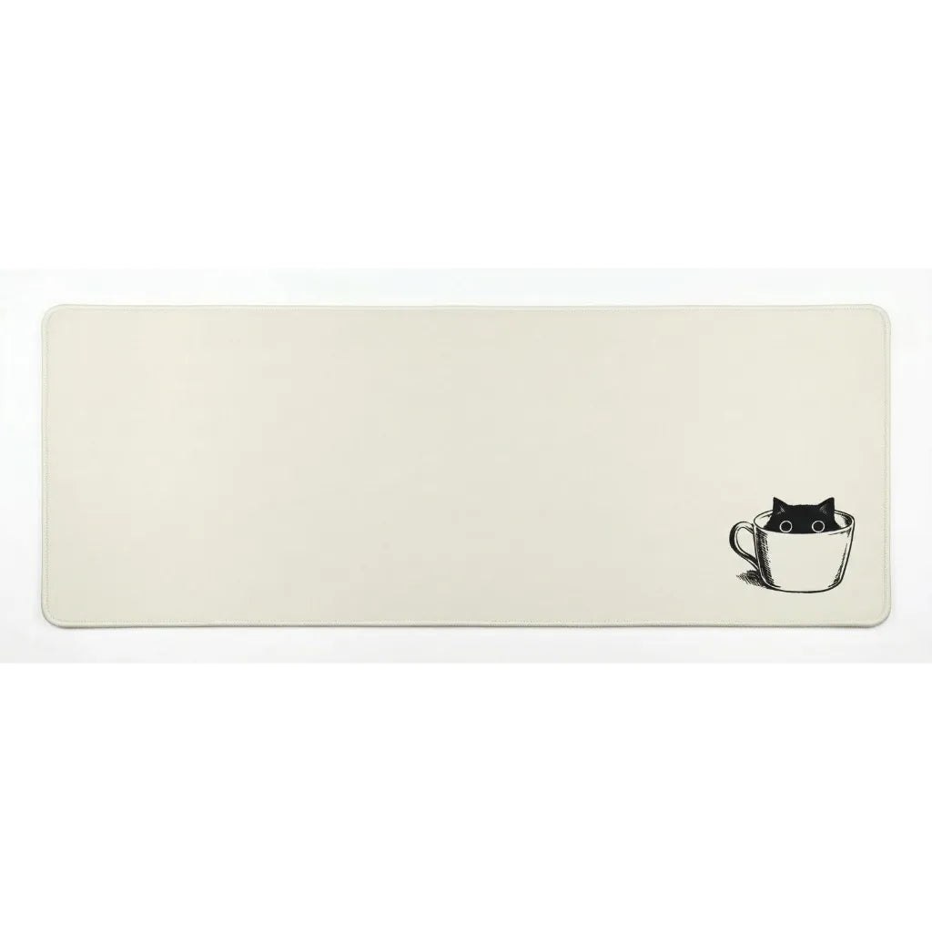 Minimalist XXL Mouse Pad - "Cat in a Cup" Design
