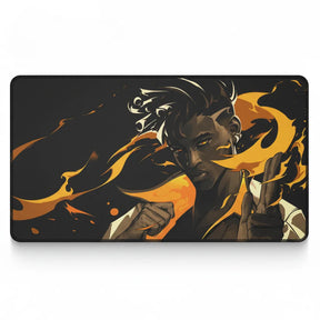 Tapis de souris valorant - Édition Phoenix - XXL RGB & Précision avec agent Phoenix en flammes.