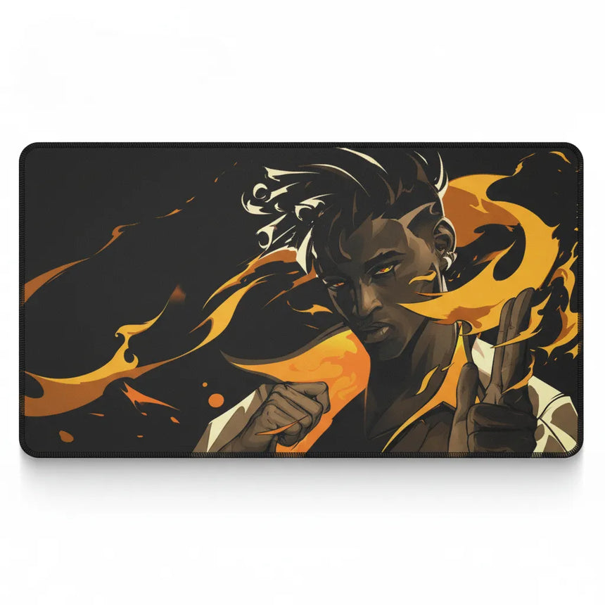 Tapis de souris valorant - Édition Phoenix - XXL RGB & Précision avec agent Phoenix en flammes.